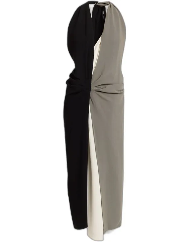 Draped Matte Crepe Dress