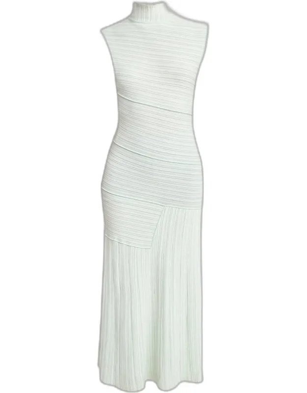 Micropleated Knit Dress
