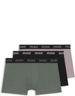 Three-pack Trunks With Jacquard Logo Waistband