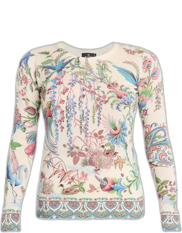 Flora And Fauna Silk Cashmere Sweater