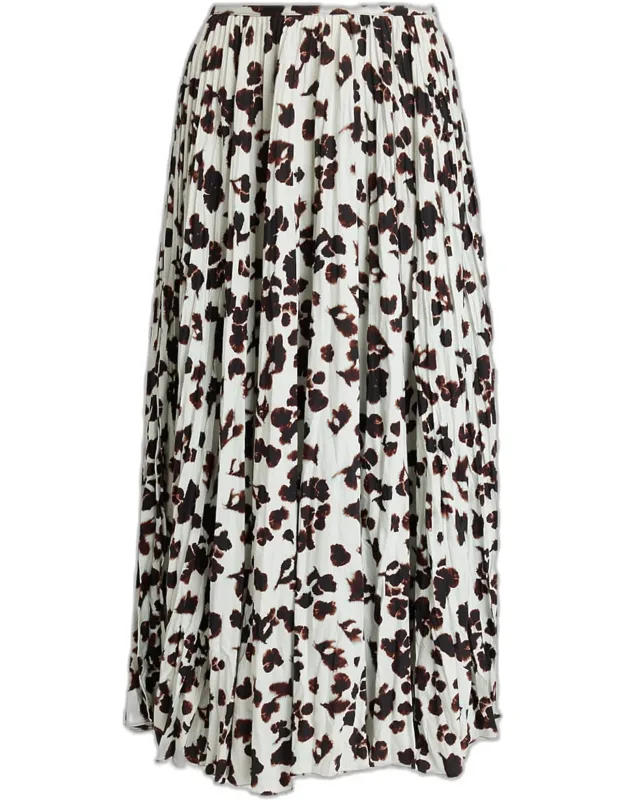 Pleated Floral Skirt