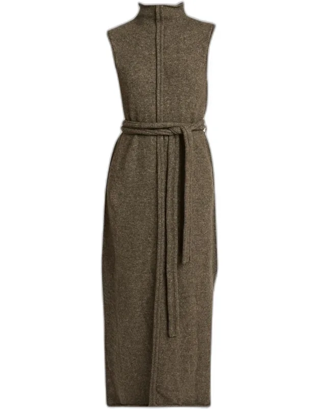 Zola Sleeveless Wool Turtleneck Dress