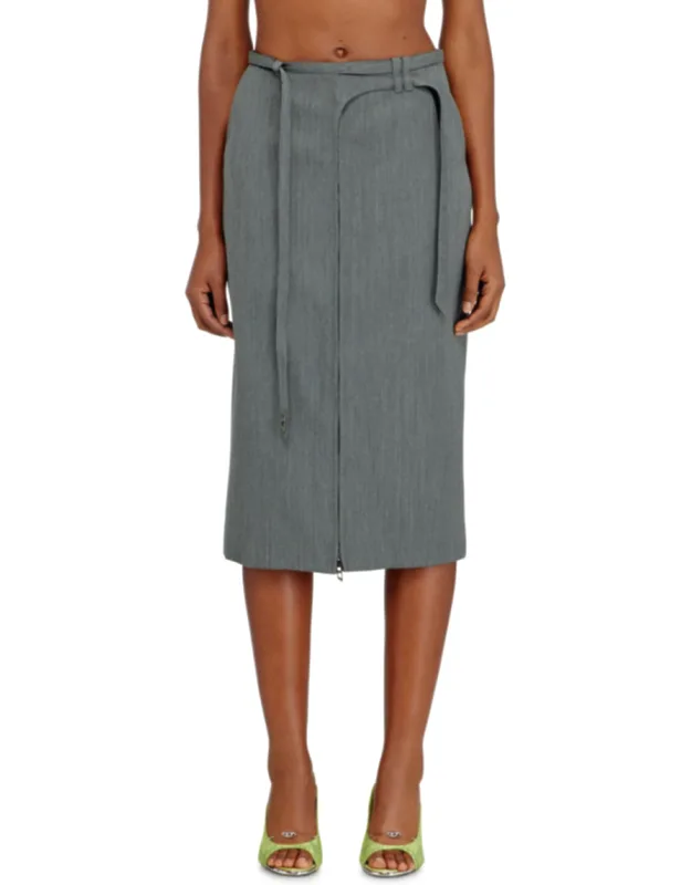 Tailored Midi Pencil Skirt With Biker Straps