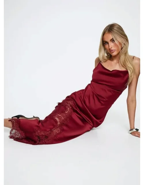 Lace Cowl Neck Maxi Dress
