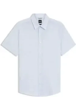 Floral-print Slim-fit Shirt In Stretch Linen