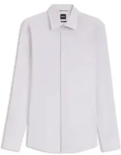 Printed Slim-fit Shirt In Performance-stretch Jersey