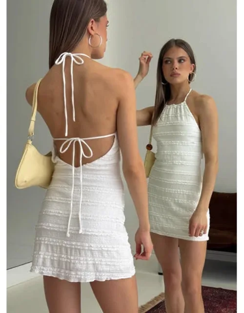 Abria Halter Textured Mini Dress