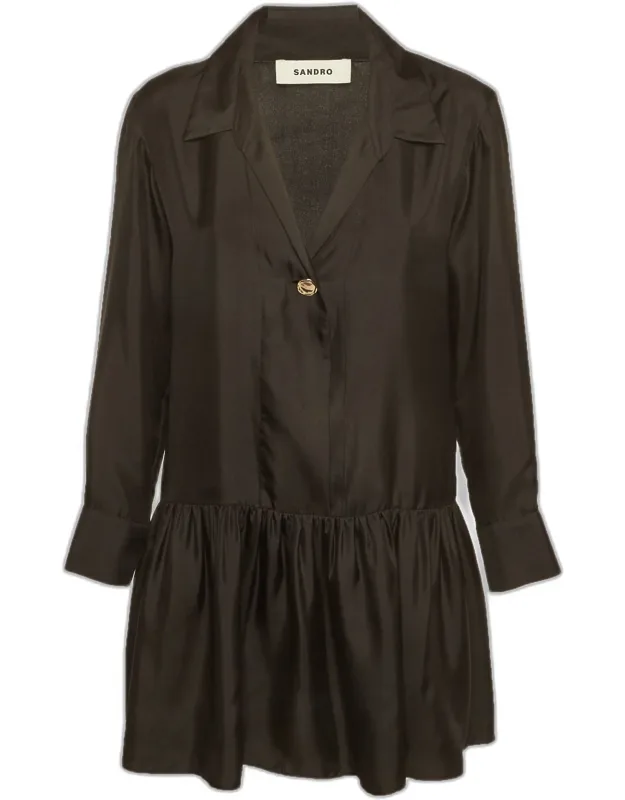 Silk Pleated Mini Dress