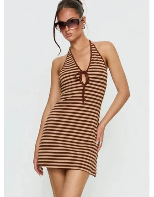 Mabilia Tie Detail Halter Mini Dress