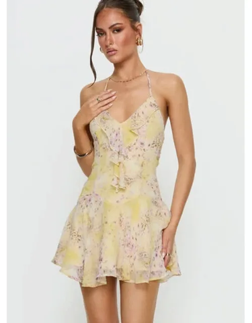 Ruffle Halter Mini Dress