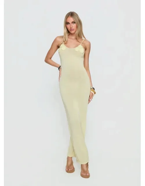 Cinderella Knit Floral Detail Maxi Dress