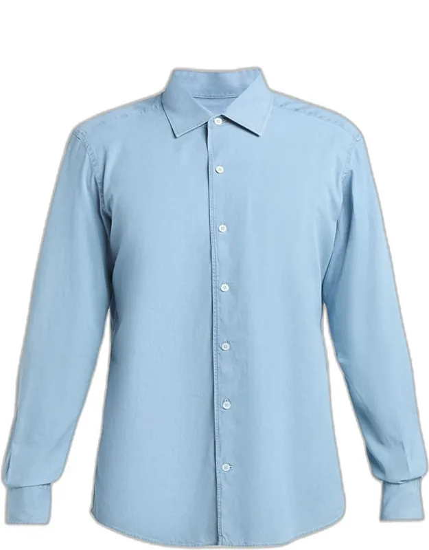 Classic Fit Cotton Denim Button-down Shirt