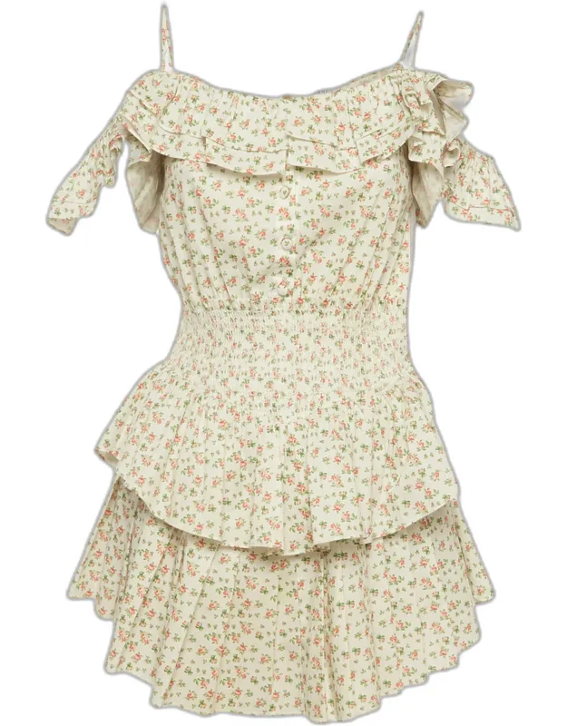 Floral Print Tiered Mini Dress