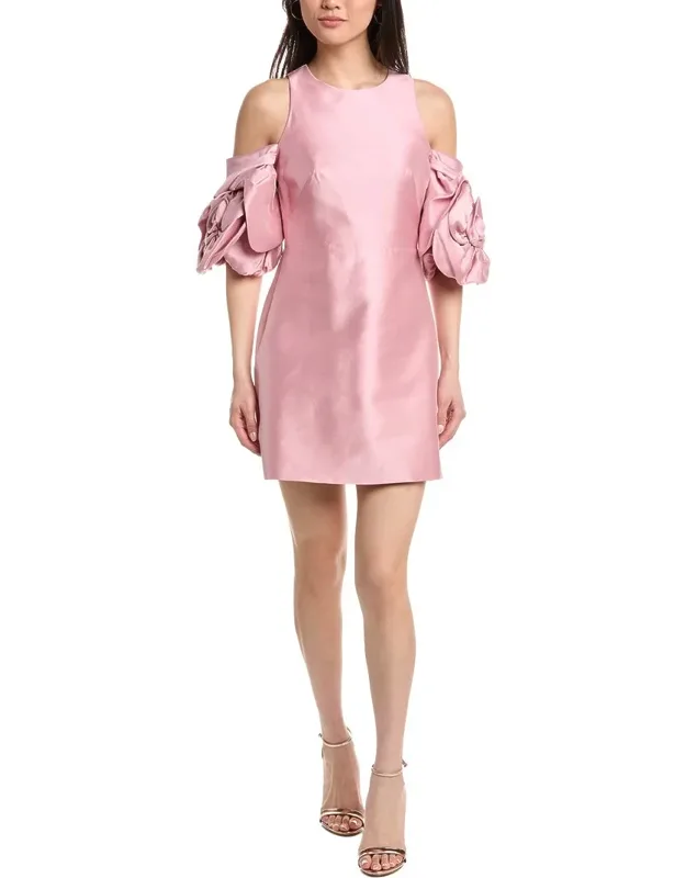 A-line Silk-blend Mikado Mini Dress