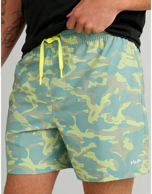 Huk Pursuit Volley Swim Shorts - Quick-drying, Mesh-lined