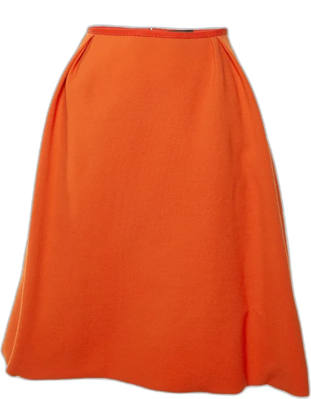 Wool Pleated Knee Length Skirt