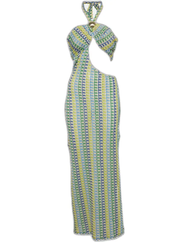 Crochet Knit Tie Up Dress