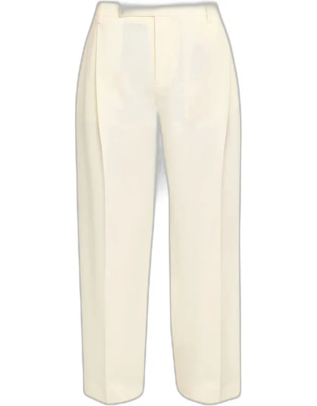 Pleated Straight-leg Trousers