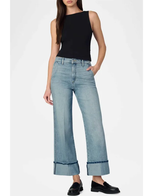 Cuffed High Waist Wide Leg Jeans
