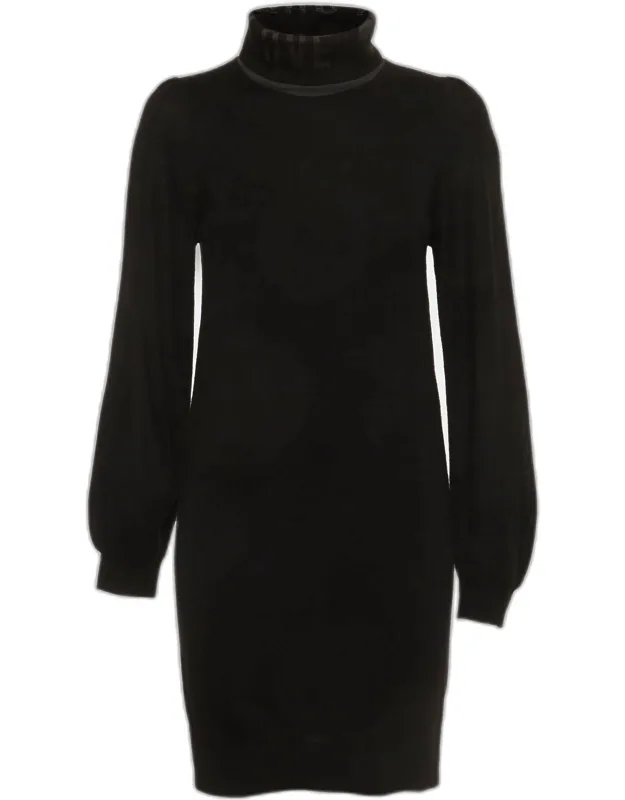 Knit Intarsia Turtle Neck Mini Dress