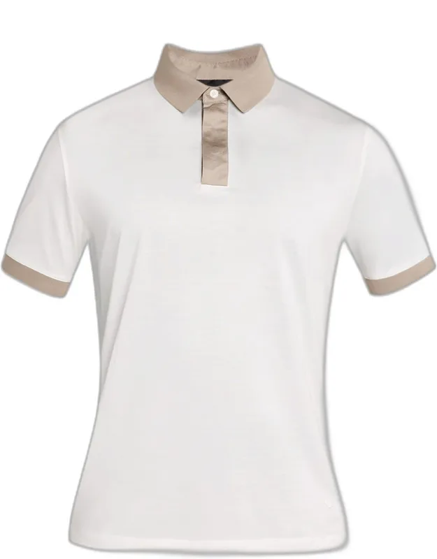 Lyocell And Cotton Contrast-trim Polo Shirt