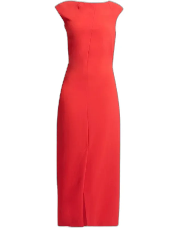 Cap-sleeve Matte Crepe Maxi Dress