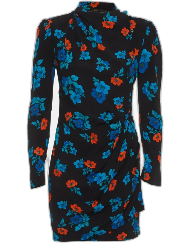Floral Printed Crepe Mini Dress