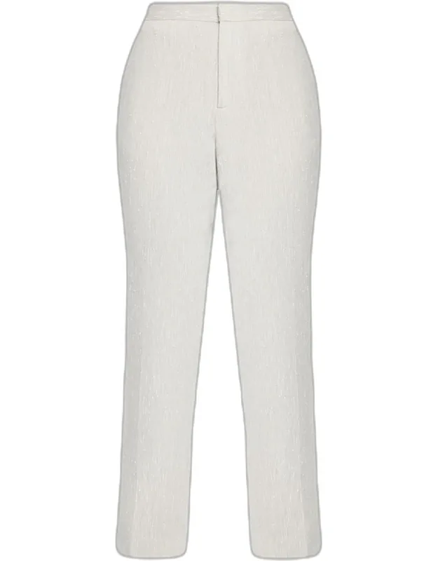 Slubbed Crop Slim Trousers