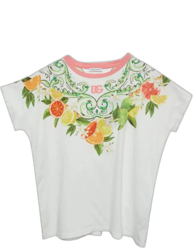 Lemon Print Jersey Crew Neck T-shirt