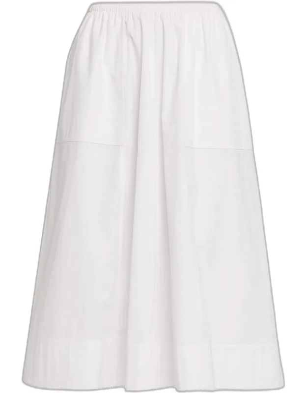 Scallop-trim Midi Skirt
