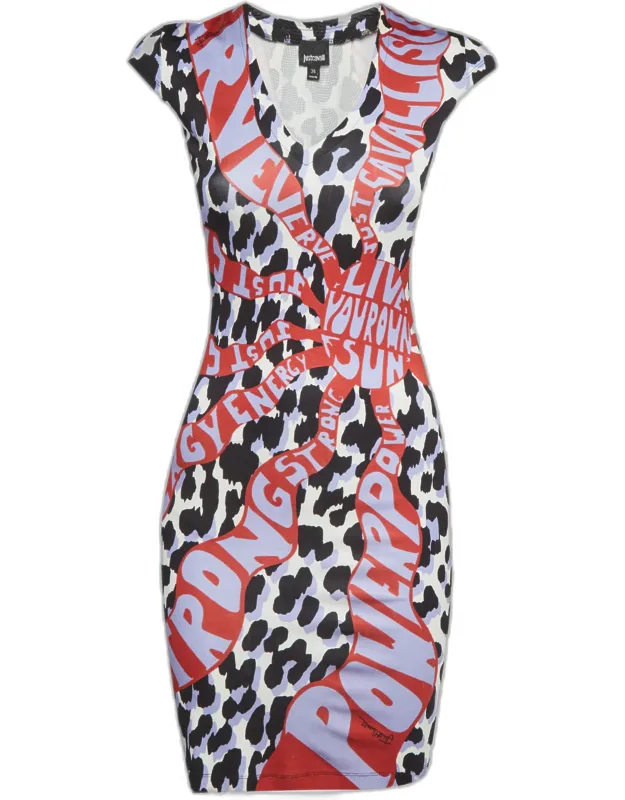 Multicolor Printed Jersey Mini Dress