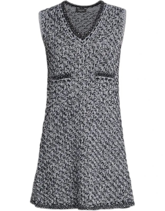 Sequin Tweed Mini Shift Dress