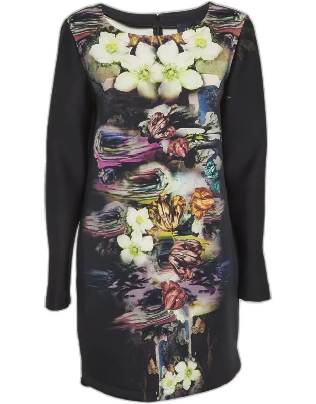 Printed Neoprene Shift Dress