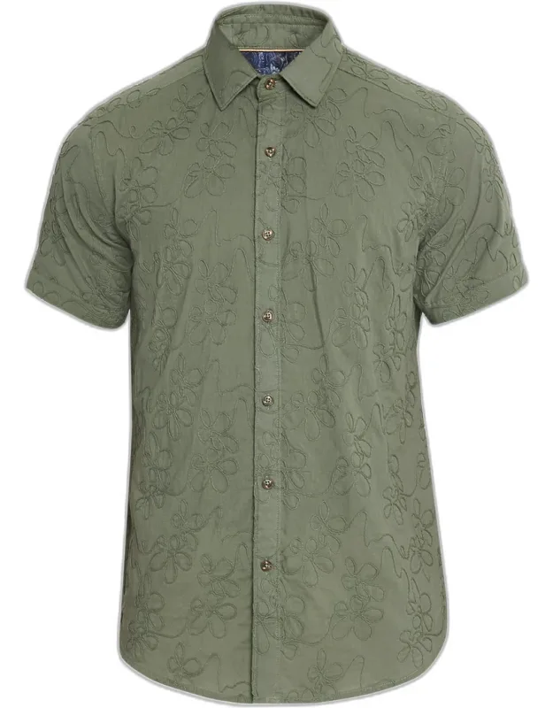 Grafton Cotton Floral Embroidered Shirt