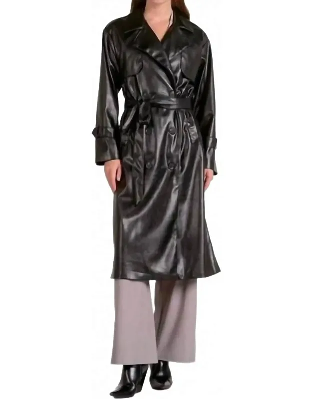 Florentine Leather Trench Coat