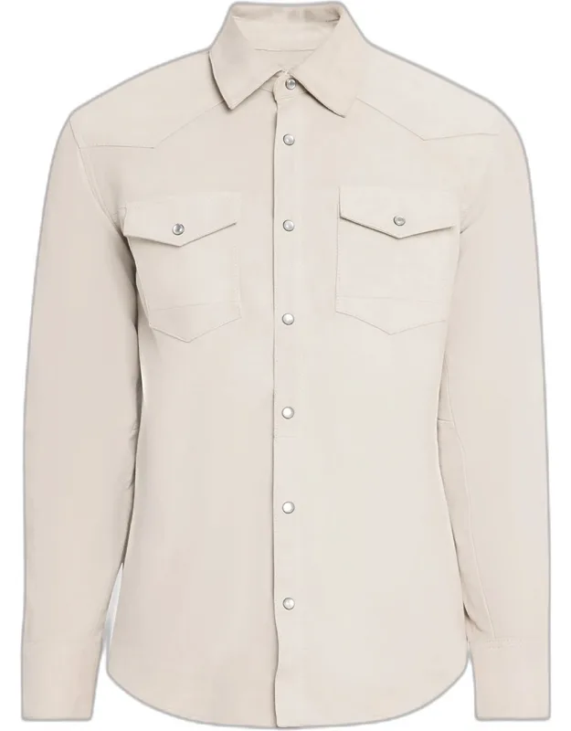 Marstow Suede Snap-front Western Shirt