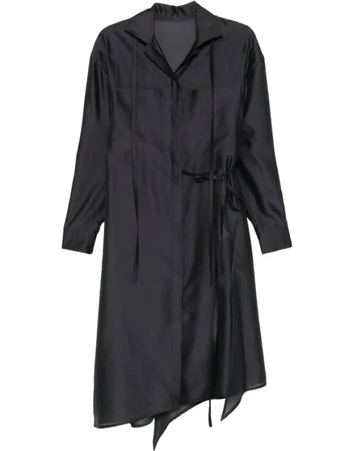 Tie-detail Midi Shirt Dress