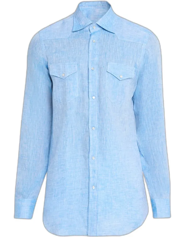 Texas Linen Button-front Shirt