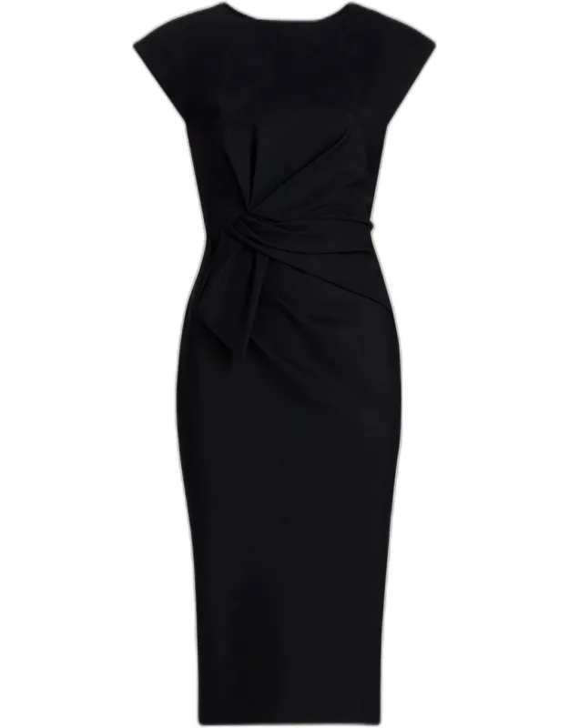 Cap-sleeve Midi Sheath Dress
