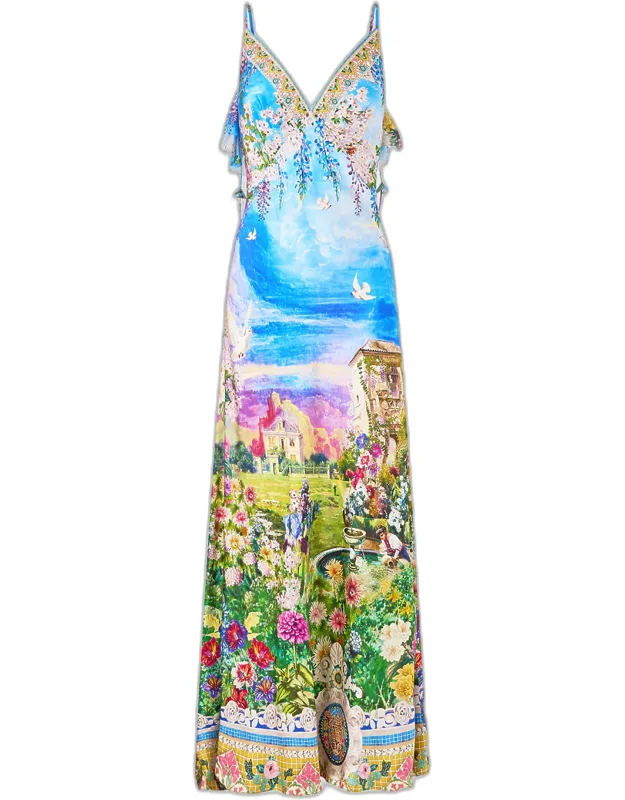 Nouveau V-neck Bias Slip Dress
