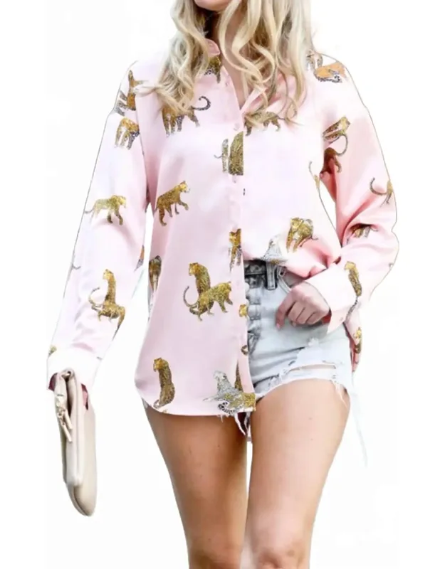 Satin Leopard Blouse