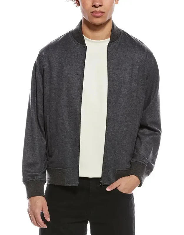 Clean Wool-blend Bomber Jacket