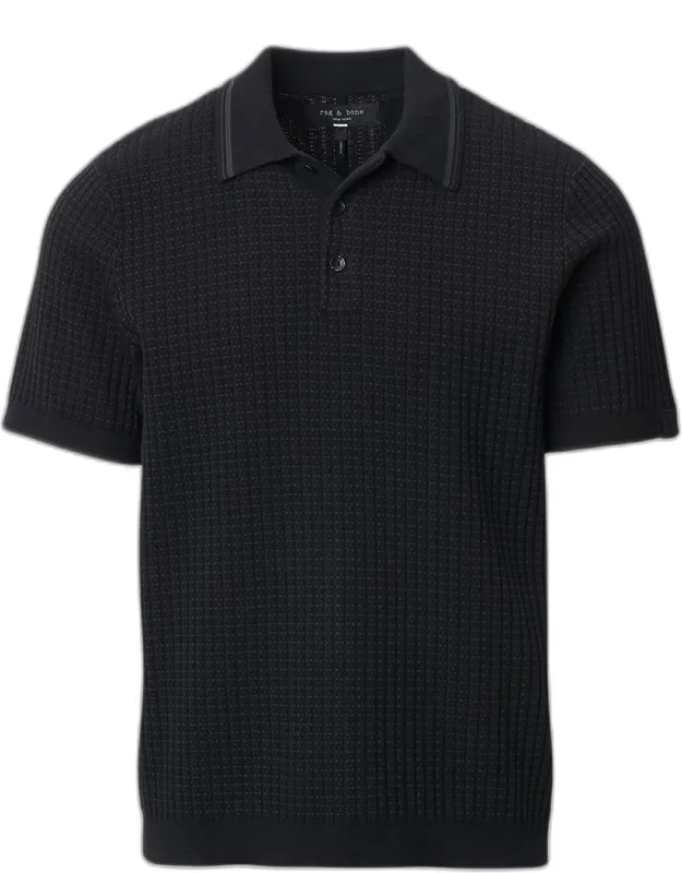 Harvey Rib-knit Polo Shirt