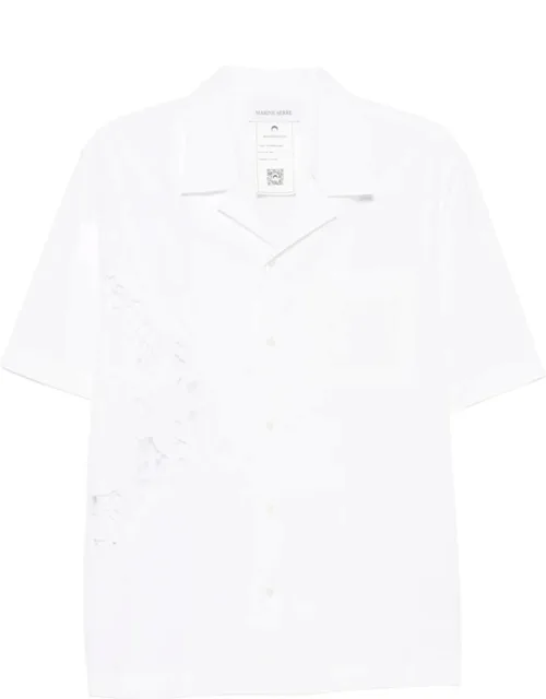 Lace-insert Short-sleeve Shirt