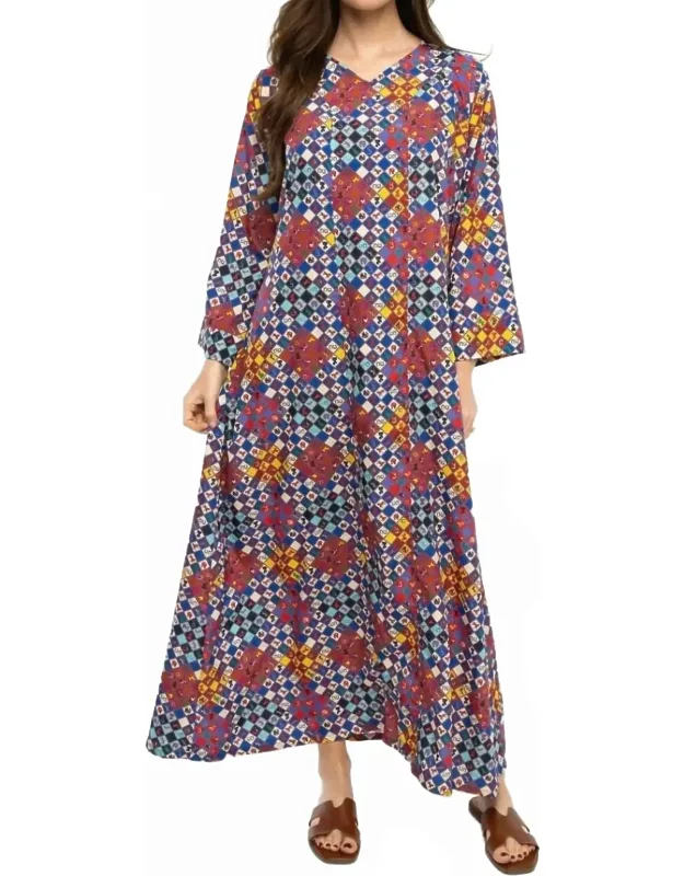 Juliet Maxi Dress With A-line Silhouette And Button-front Split Neckline