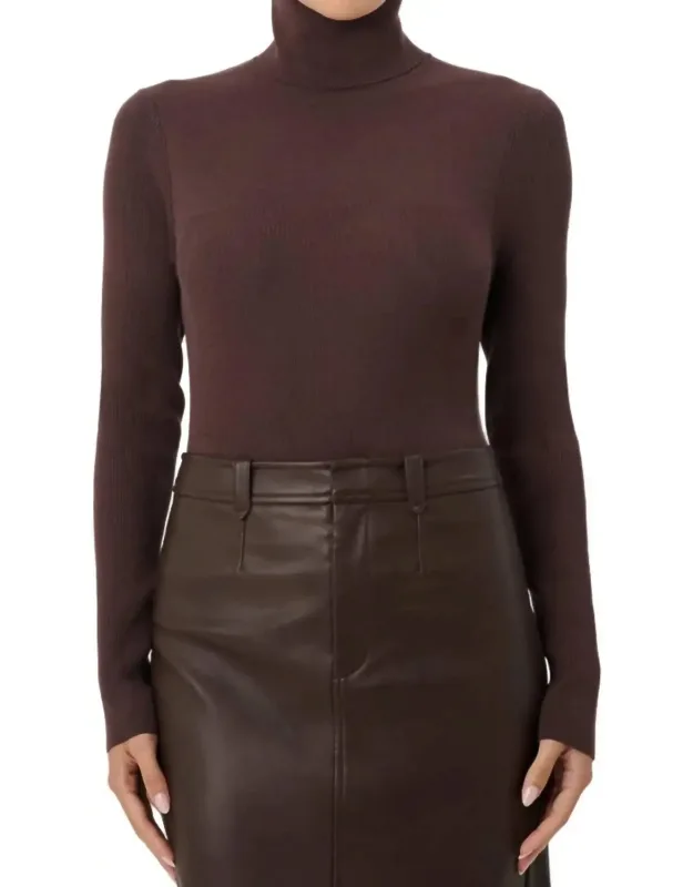 Rib Knit Turtleneck Sweater