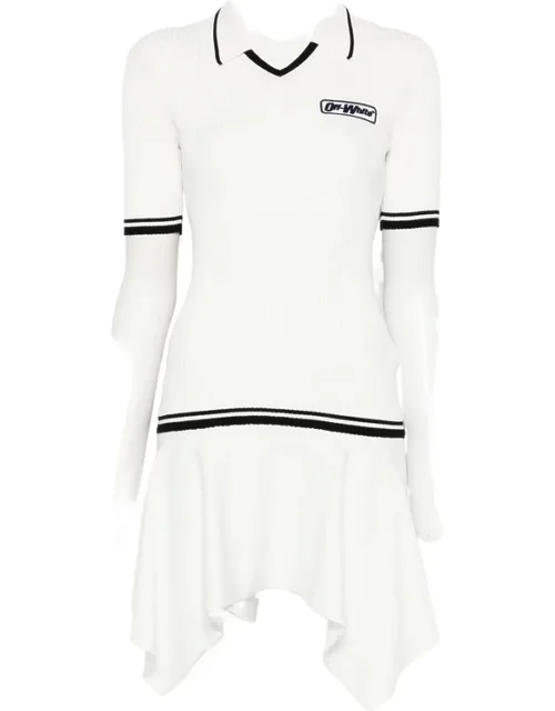 V-neck Ribbed Mini Dress