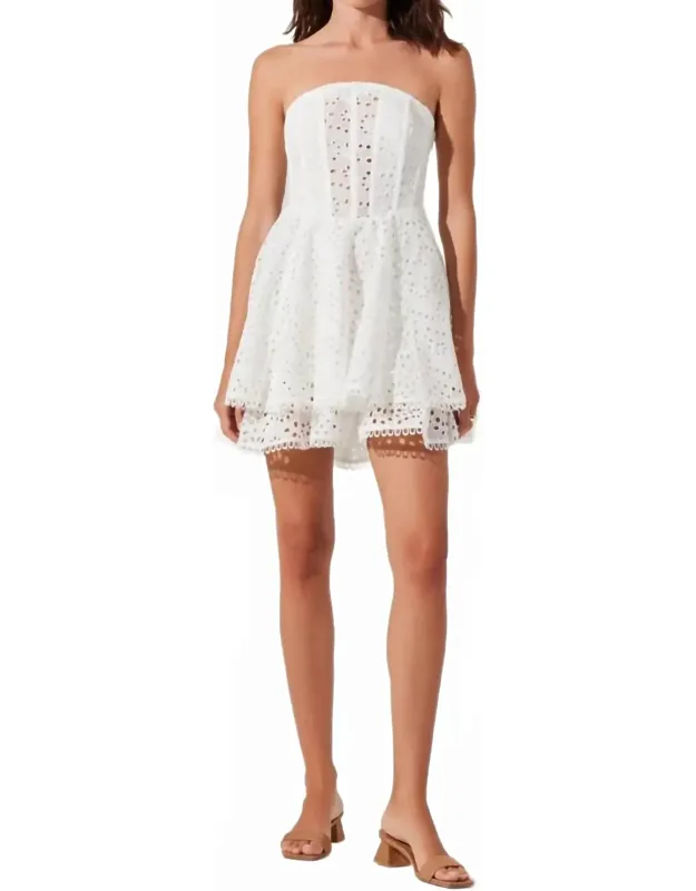 Strapless Eyelet Mini Dress