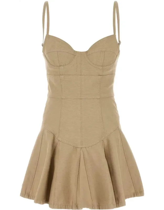 Sand Denim Mini Dress