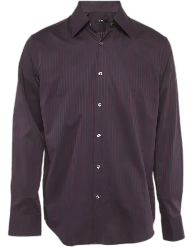 Boss By Hugo Boss Striped Long Sleeve Shirt, Structured Cut